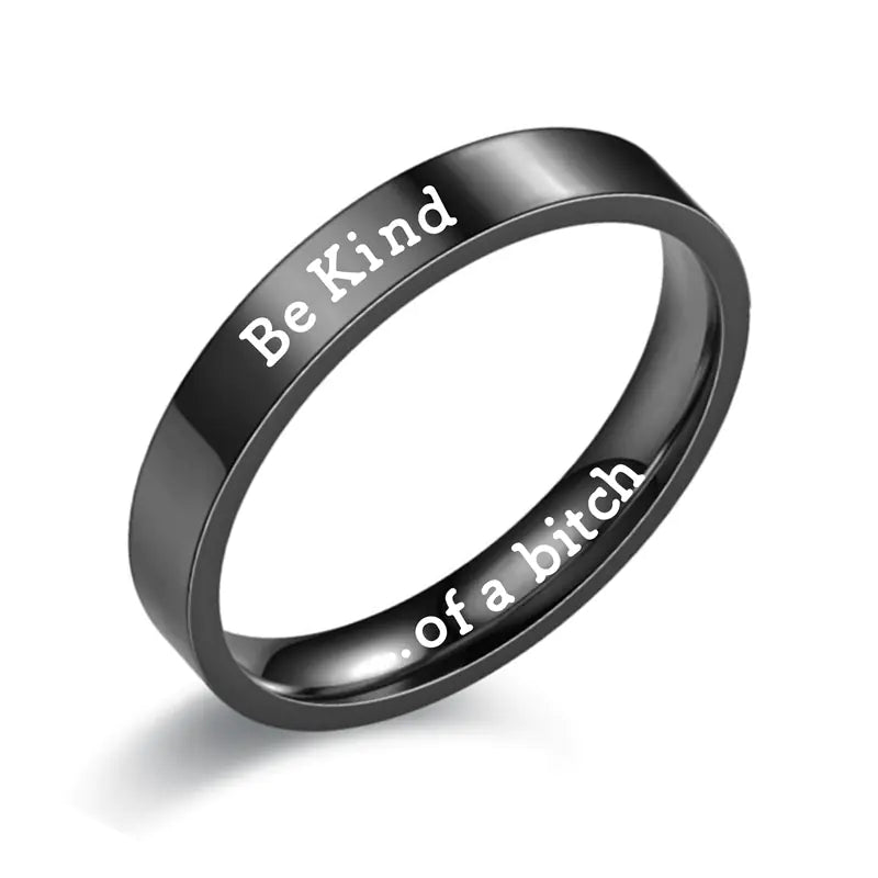 BeKind Titanium Steel Couple Ring - European & American Design
